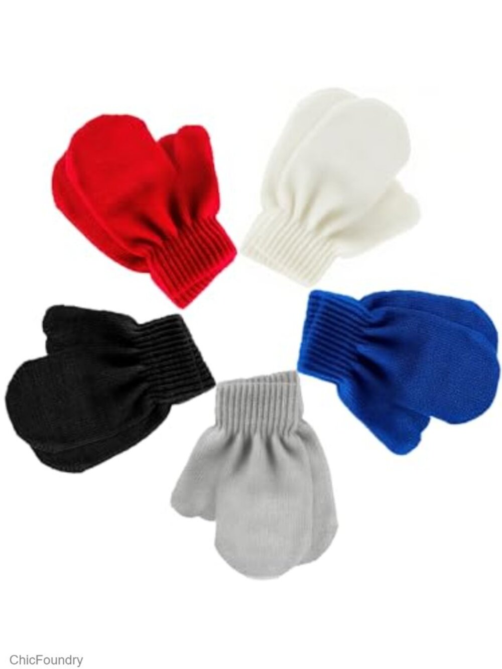 5 Pairs Toddler Mittens Magic Stretch Winter Knitted Gloves Warm
